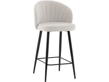 Стул полубарный STOOL GROUP Ханнингем Велюр жемчужный
