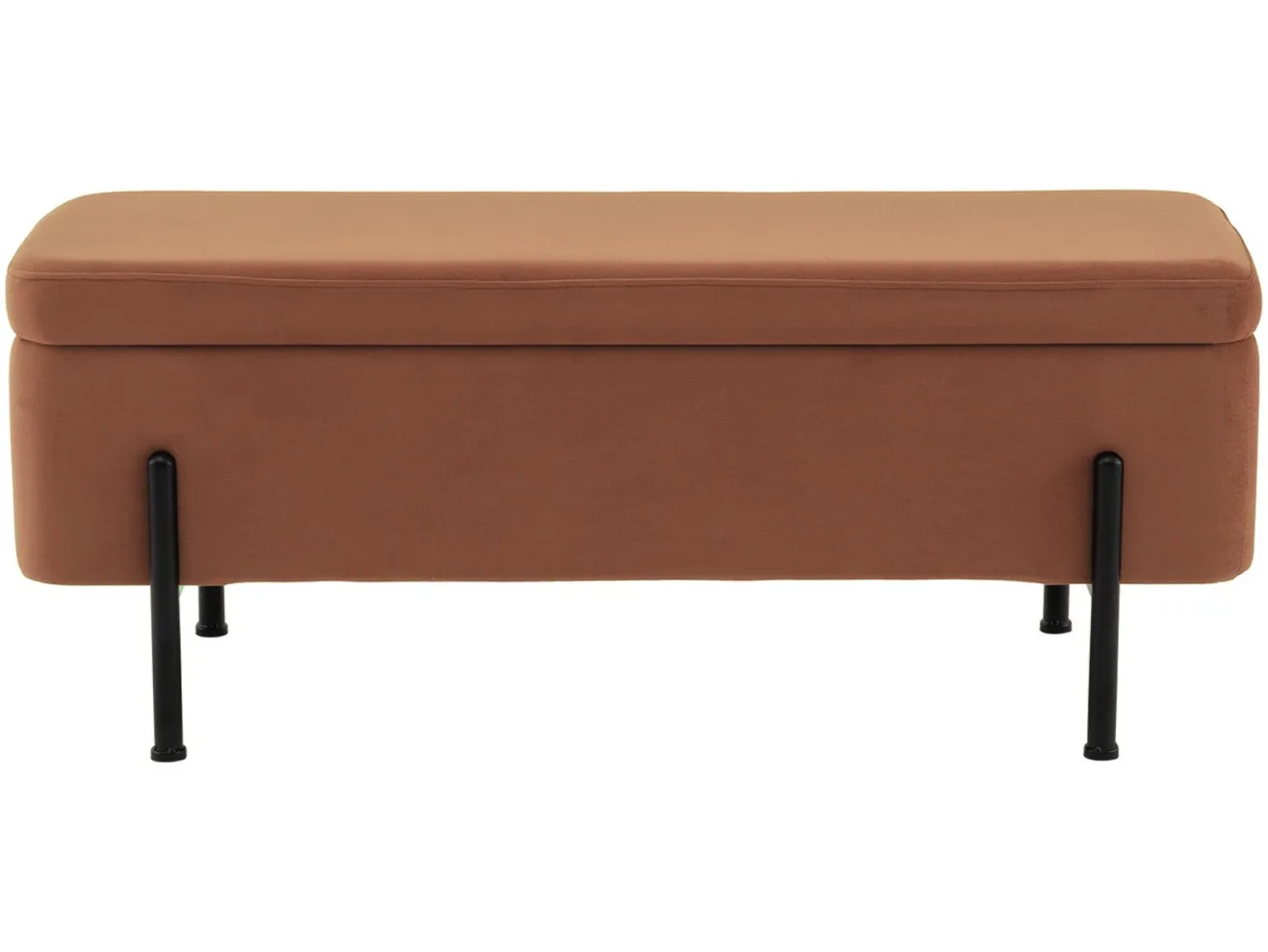 Банкетка STOOL GROUP Болейн с ящиком Велюр терракотовый, черные ножки арт. 2080726709