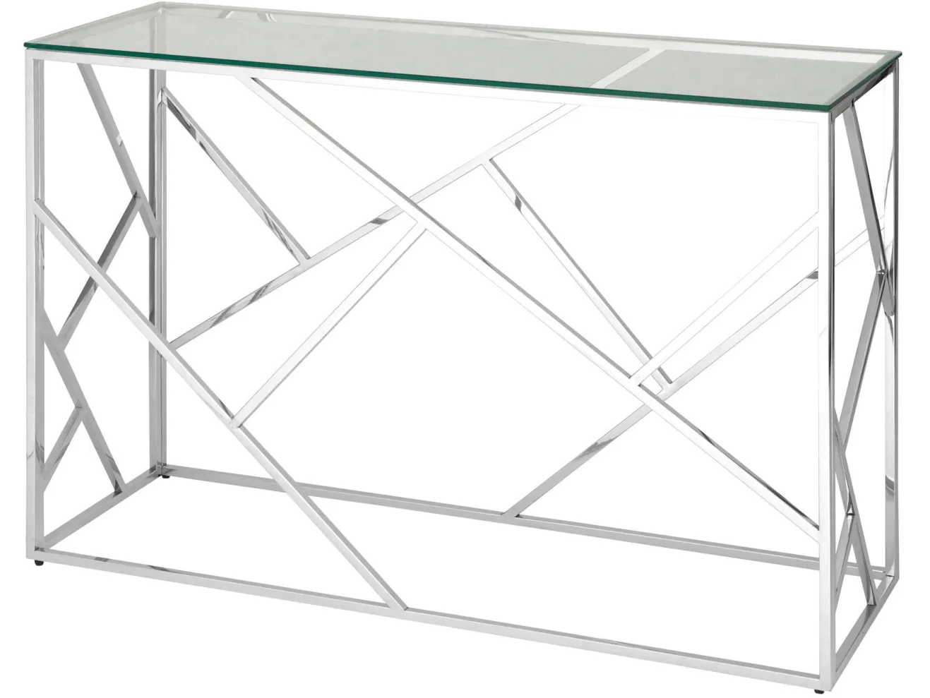 Консоль Stool Group АРТ ДЕКО 120х40 Прозрачное стекло/Сталь серебро арт. 3614073502