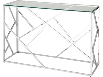 Консоль Stool Group АРТ ДЕКО 120х40 Прозрачное стекло/Сталь серебро