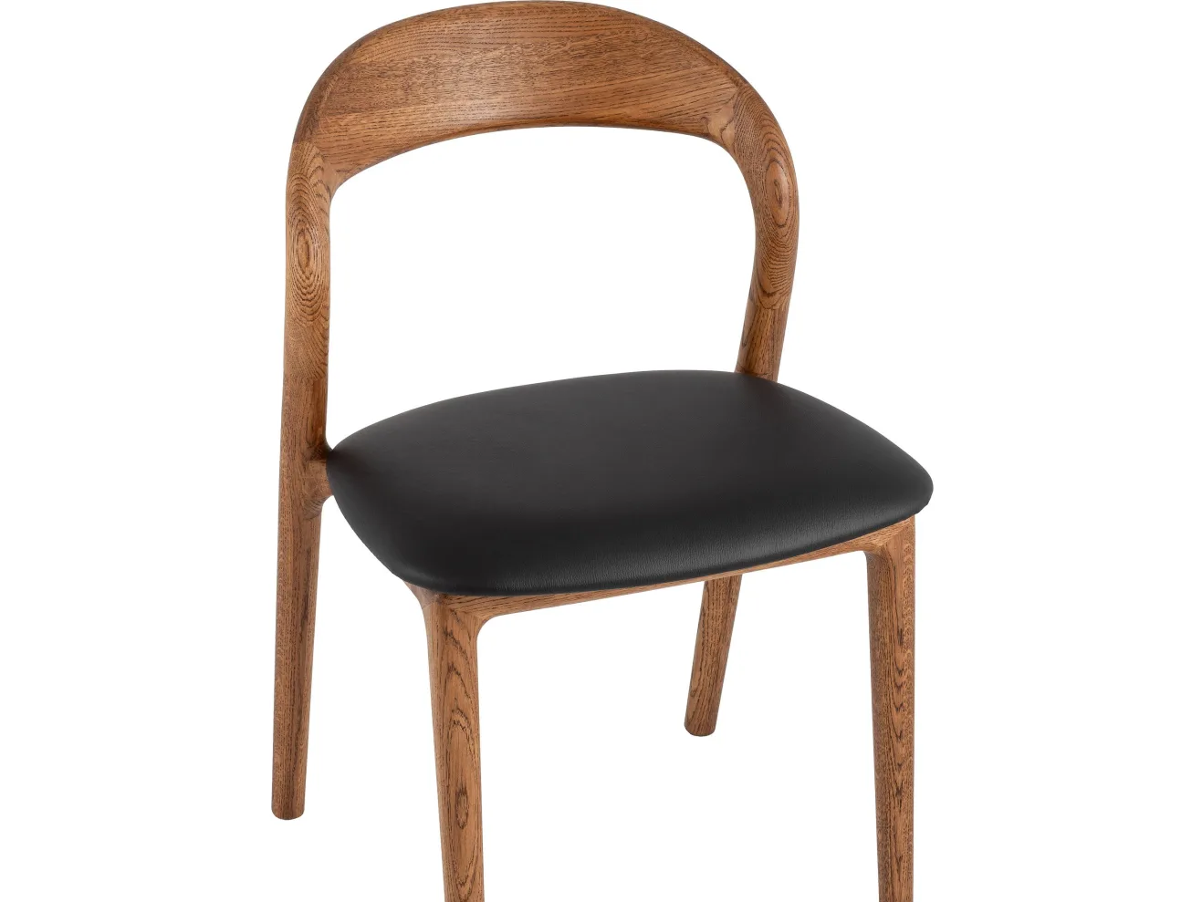 Стул STOOL GROUP Юки массив дуба Натуральная кожа черный/Коньяк арт. 4915531302