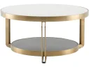 Стол журнальный STOOL GROUP Калисто 90*90 Светлая и темная керамика, сталь шампань арт. 9649550601
