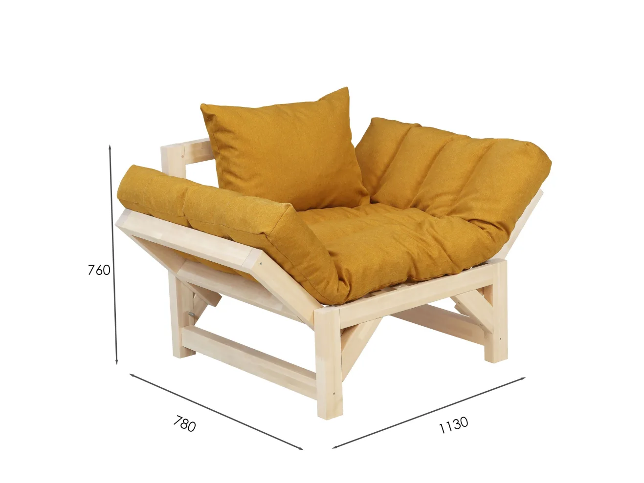Кресло Мебелик Бинго savana plus yellow/лак арт. 6951680901