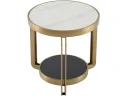 Стол журнальный STOOL GROUP Калисто 55*55 Светлая и темная керамика, сталь шампань арт. 1004389601