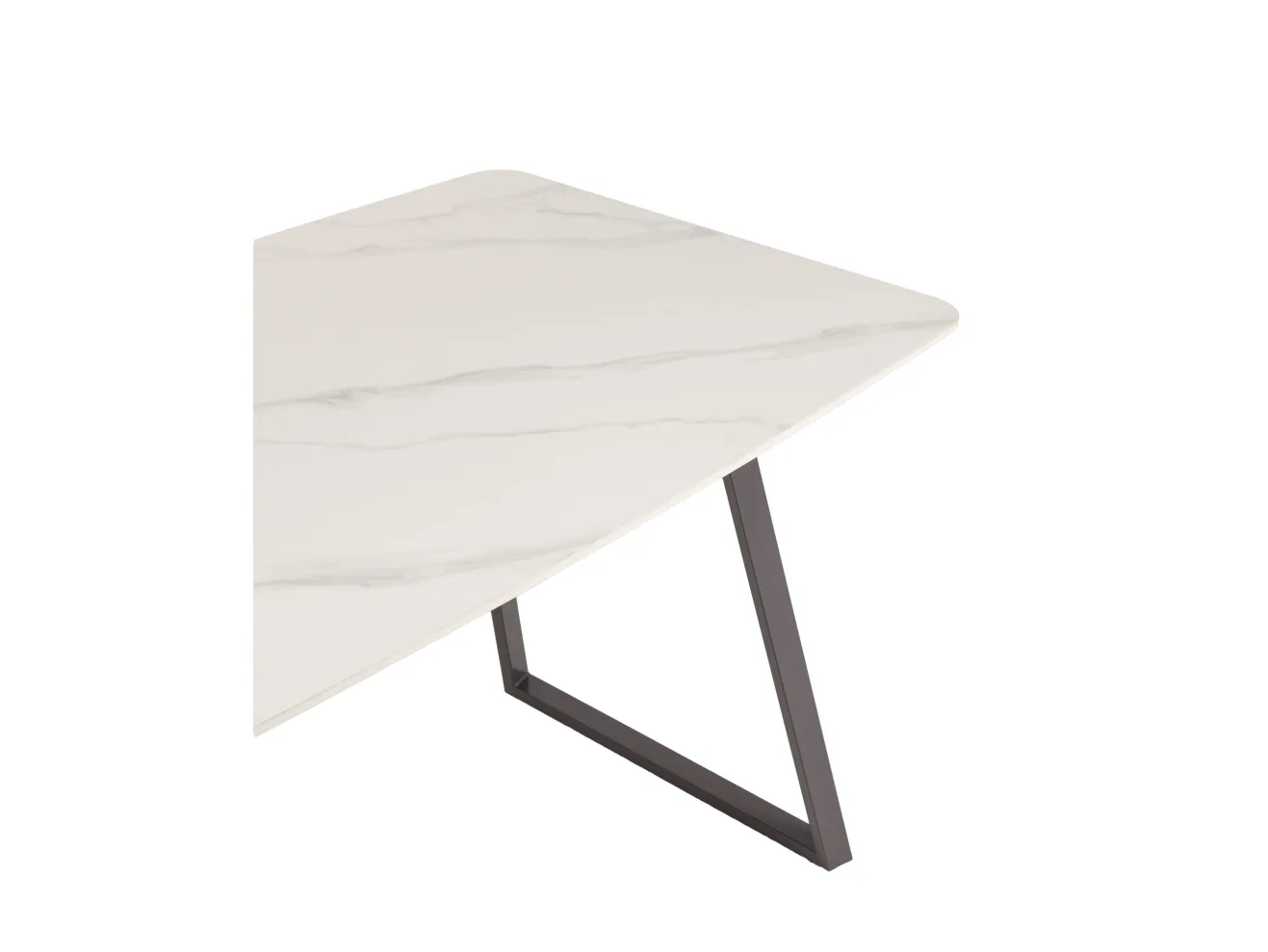 Стол обеденный STOOL GROUP Vermont 140*80 Керамика белая, ножки серые арт. 5221151101