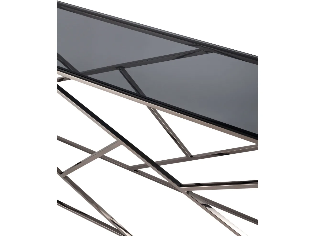 Консоль Stool Group АРТ ДЕКО 115х30 Стекло smoke/Сталь тёмный хром арт. 3299989504