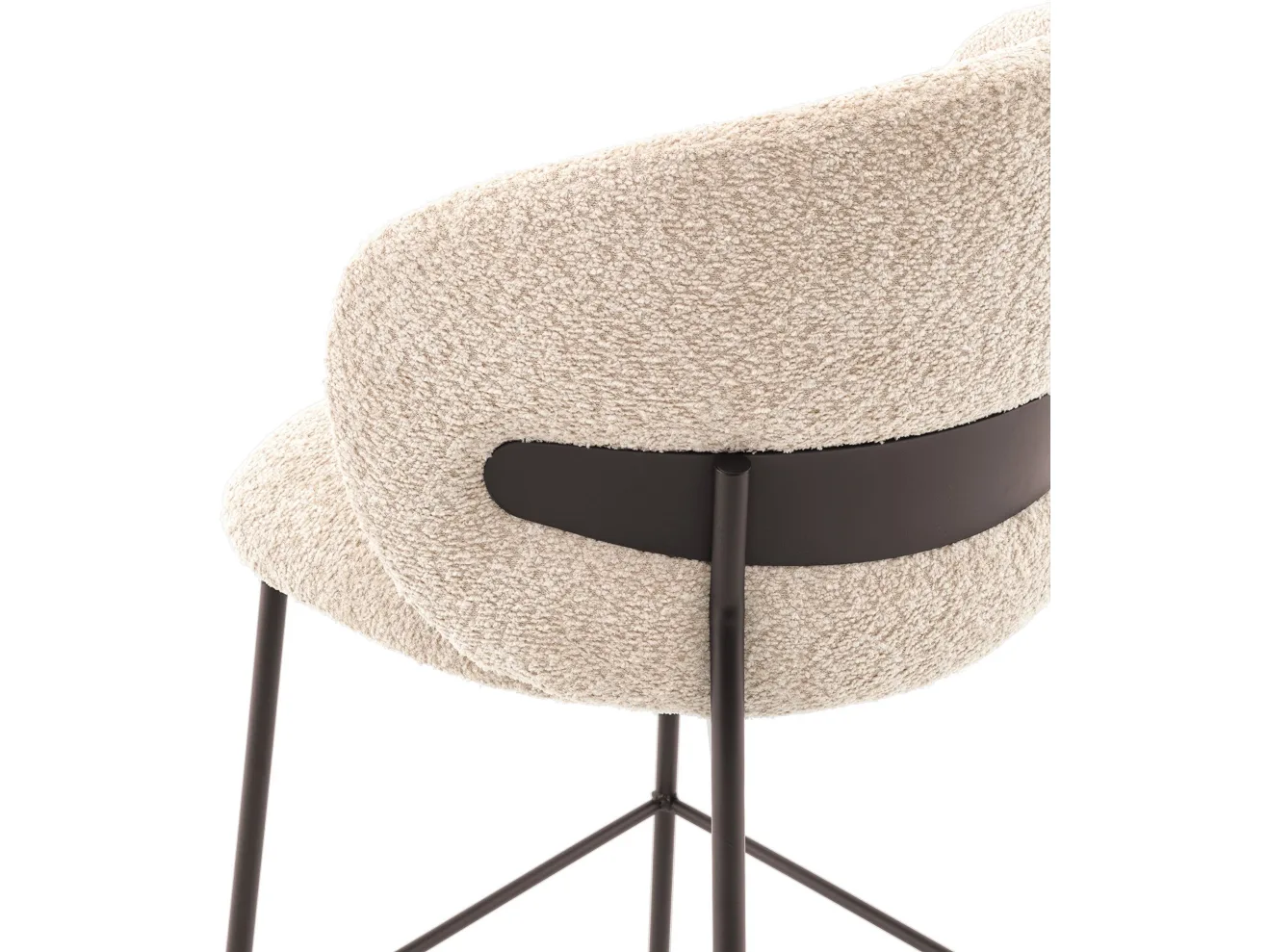 Стул полубарный STOOL GROUP Блейз Букле капучино, каркас серо-коричневый арт. 5591618407