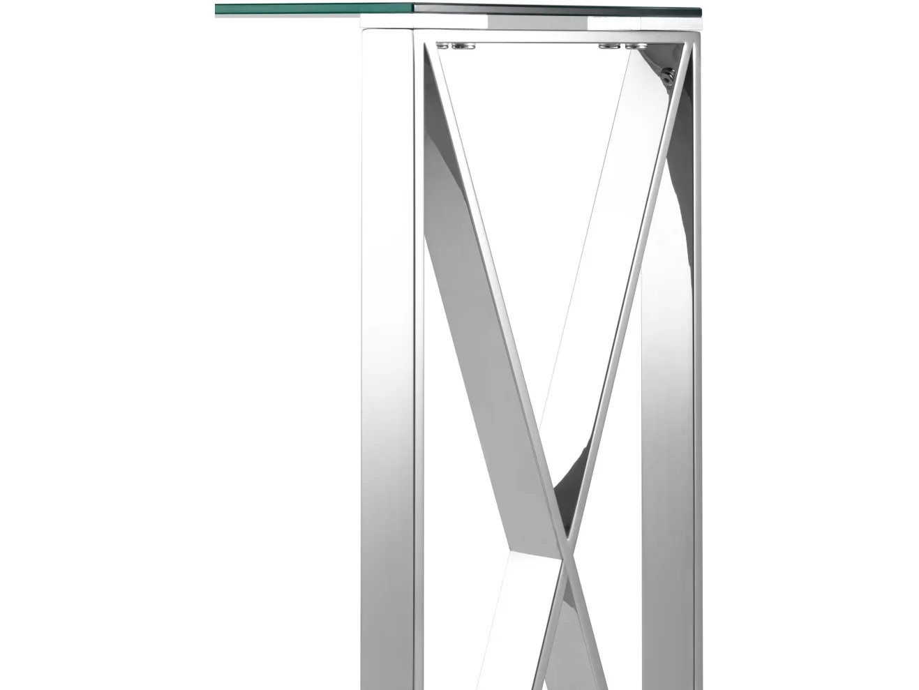 Консоль Stool Group КРОСС 115х30 Прозрачное стекло/Сталь серебро арт. 6789824101
