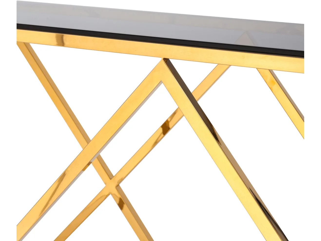 Консоль Stool Group ИНСИГНИЯ 120х40 Стекло smoke/Сталь золото арт. 0195137402