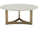 Стол журнальный STOOL GROUP Кассия 90*90 Светлая керамика, сталь шампань арт. 6542009801