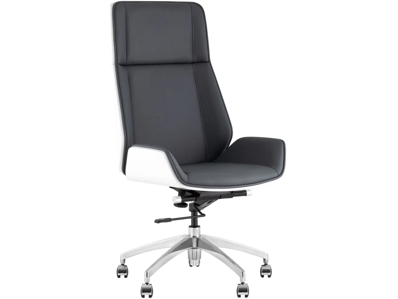 Кресло руководителя TopChairs Crown SN, серо-голубой, белый арт. 4088329903