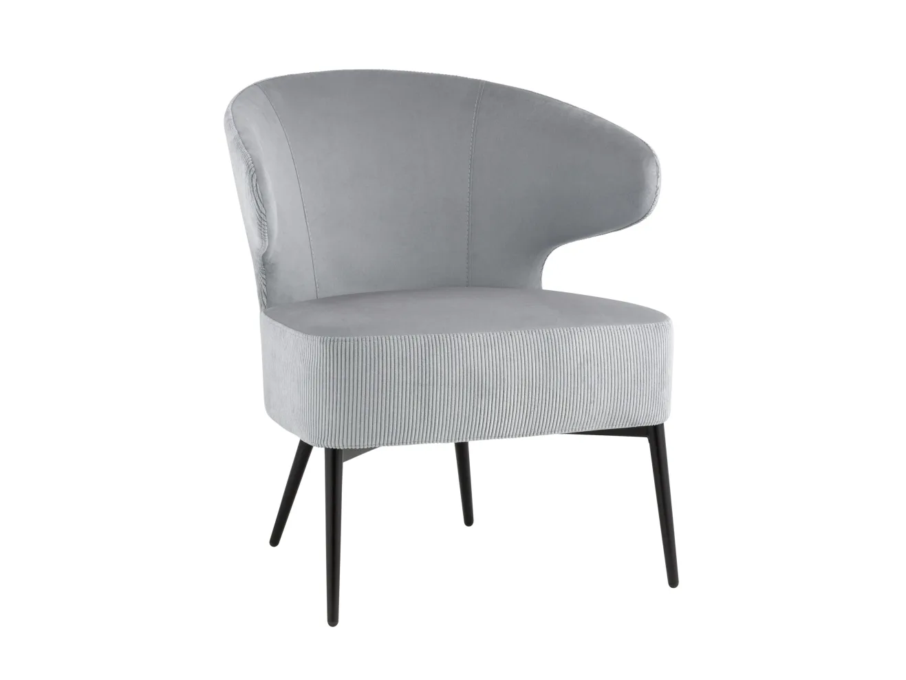 Кресло лаунж STOOL GROUP Royal Stripes Велюр серый арт. 1582617902