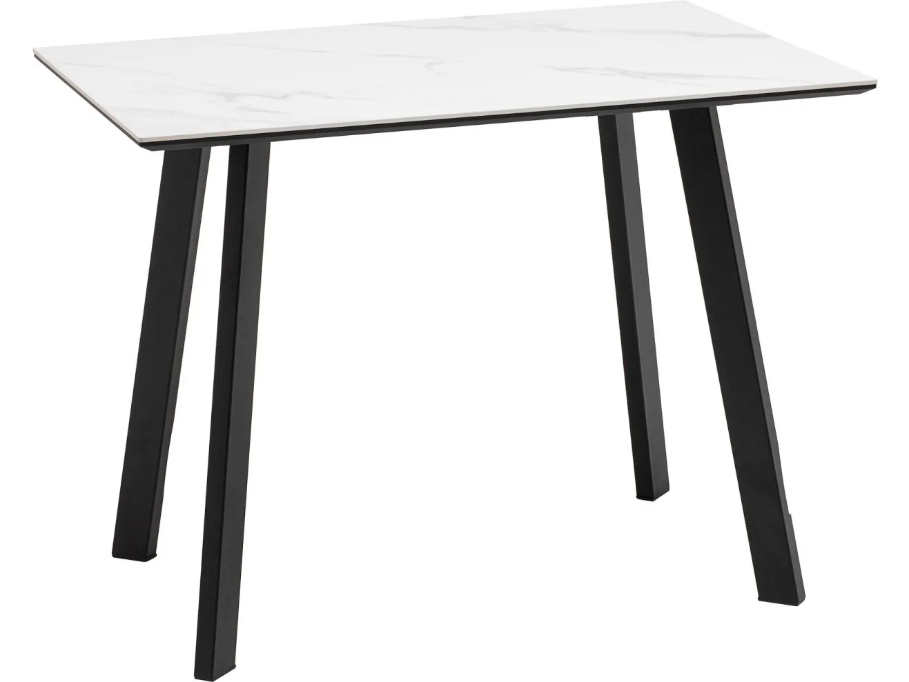 Стол обеденный STOOL GROUP Райли нераскладной 100/70/75 столешница МДФ/керамика Snow white, подстолье черный арт. 1183864602