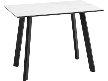 Стол обеденный STOOL GROUP Райли нераскладной 100/70/75 столешница МДФ/керамика Snow white, подстолье черный