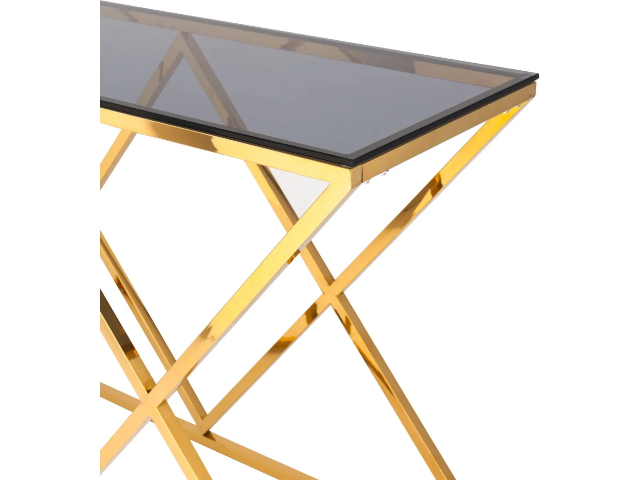 Консоль Stool Group ИНСИГНИЯ 120х40 Стекло smoke/Сталь золото арт. 0195137402