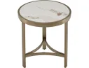 Стол журнальный STOOL GROUP Адриана 50*50 Светлая керамика, сталь шампань арт. 1436615601