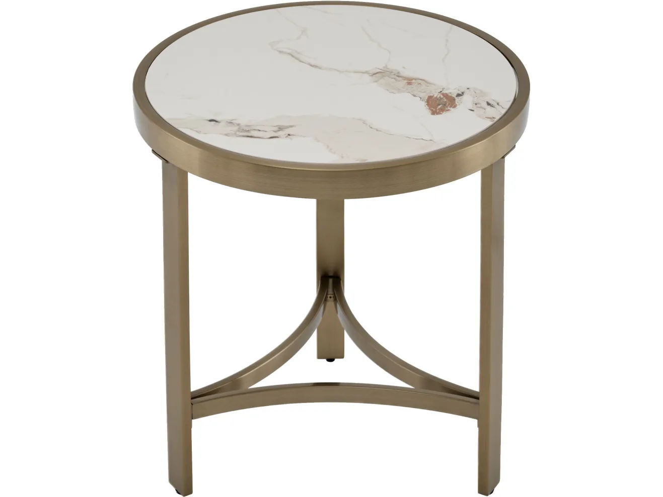 Стол журнальный STOOL GROUP Адриана 50*50 Светлая керамика, сталь шампань арт. 1436615601