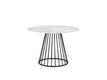 Стол обеденный STOOL GROUP Ливерпуль 110*110 белый мрамор черная ножка