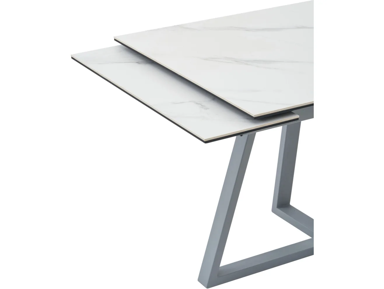 Стол обеденный STOOL GROUP Керас 120-180*80 Snow white, подстолье серое арт. 3371808301