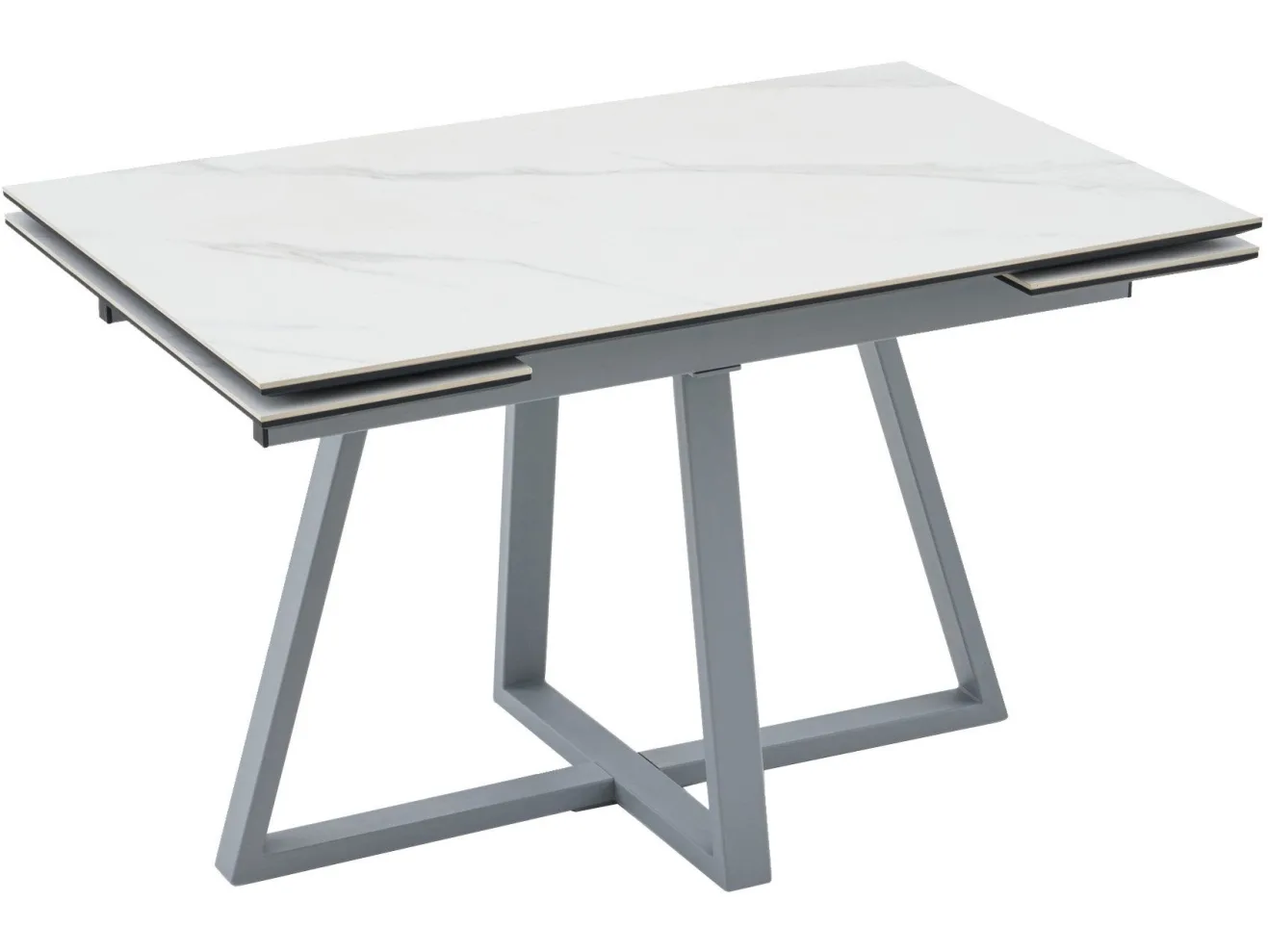Стол обеденный STOOL GROUP Керас 120-180*80 Snow white, подстолье серое арт. 3371808301