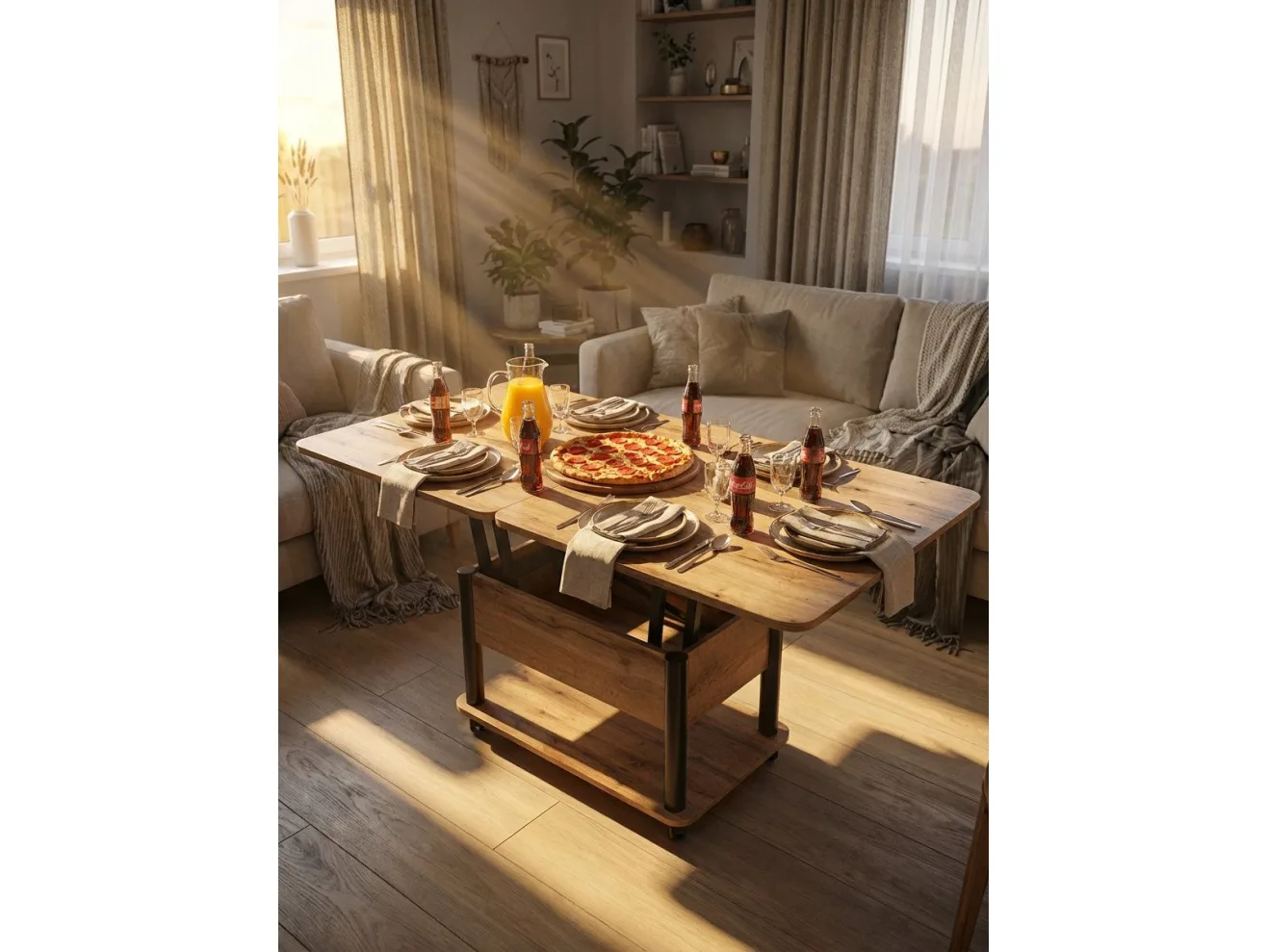 Стол-трансформер Мебелик Джокер дуб вотан/черный арт. 8550687106