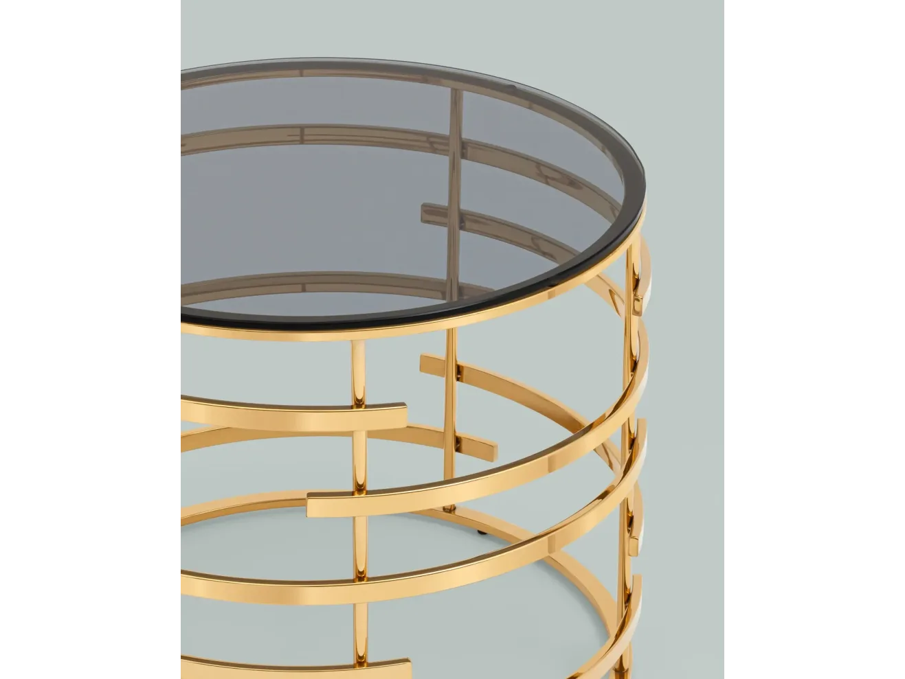 Журнальный столик STOOL GROUP Инфлюэнс 60*60 Стекло smoke/Сталь золото арт. 2977465901