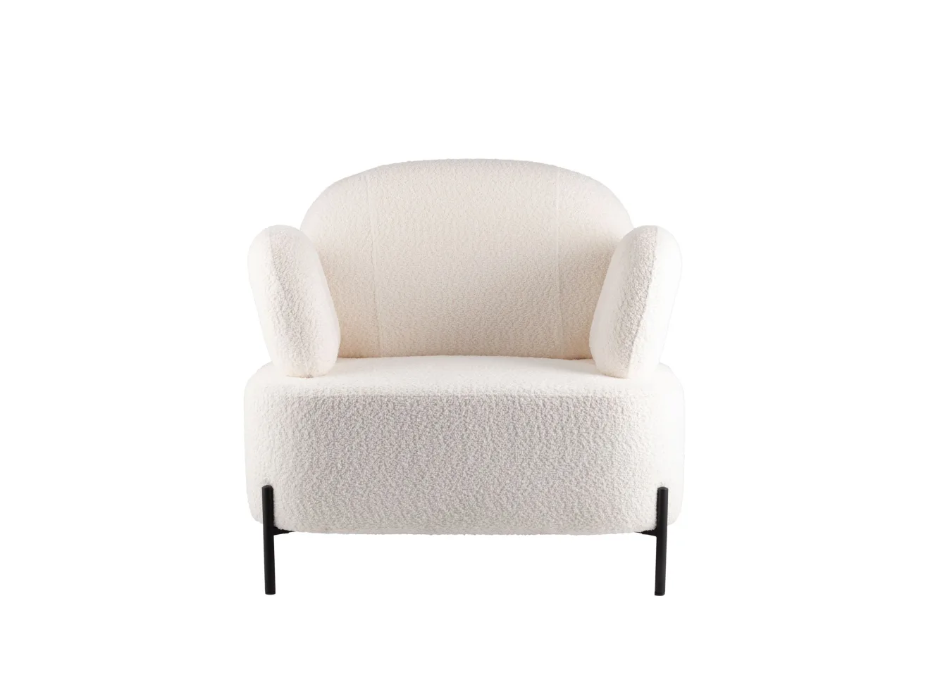 Кресло STOOL GROUP Кэнди с подлокотниками букле белый арт. 9444525506