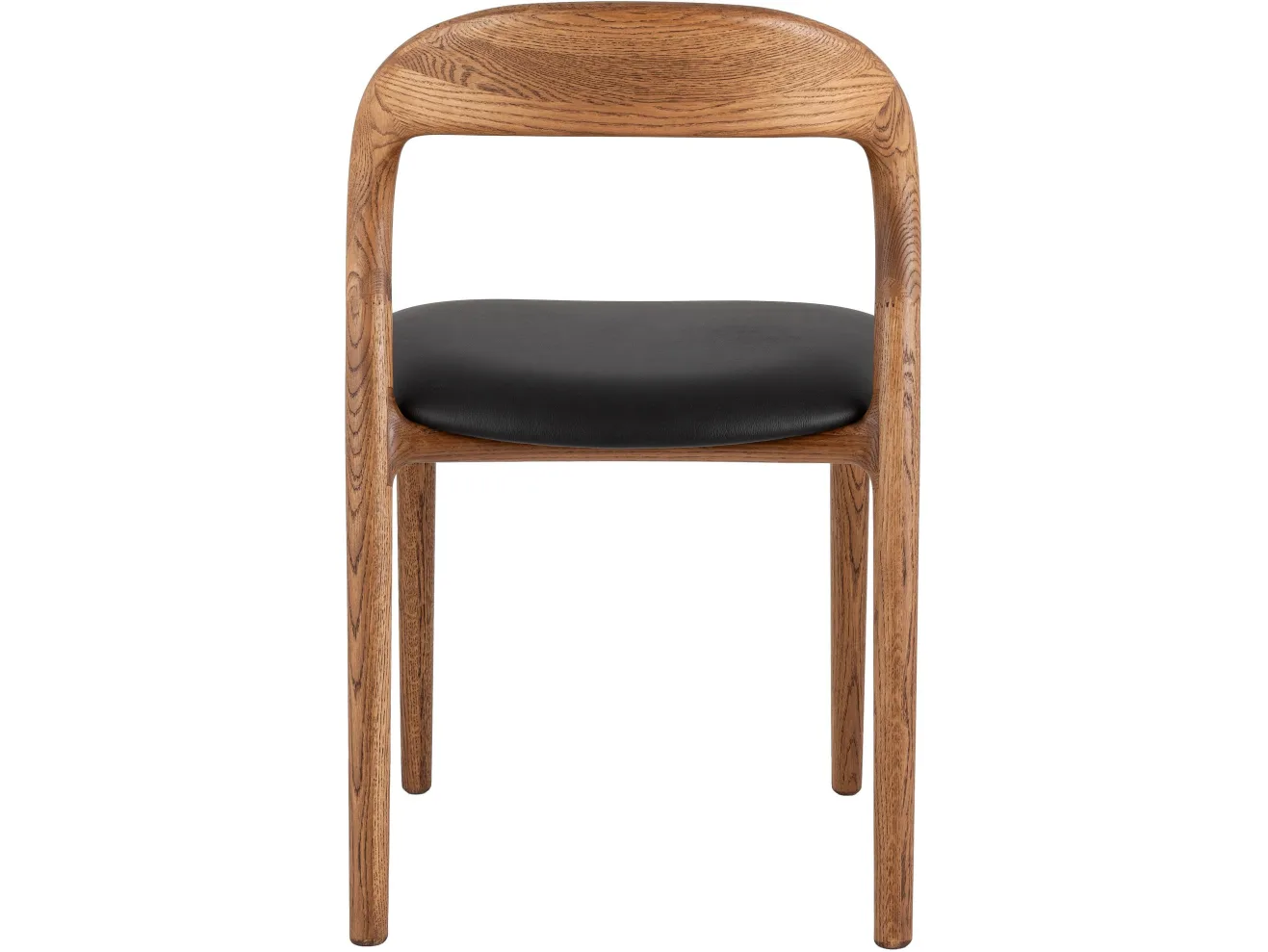 Стул STOOL GROUP Юки массив дуба Натуральная кожа черный/Коньяк арт. 4915531302