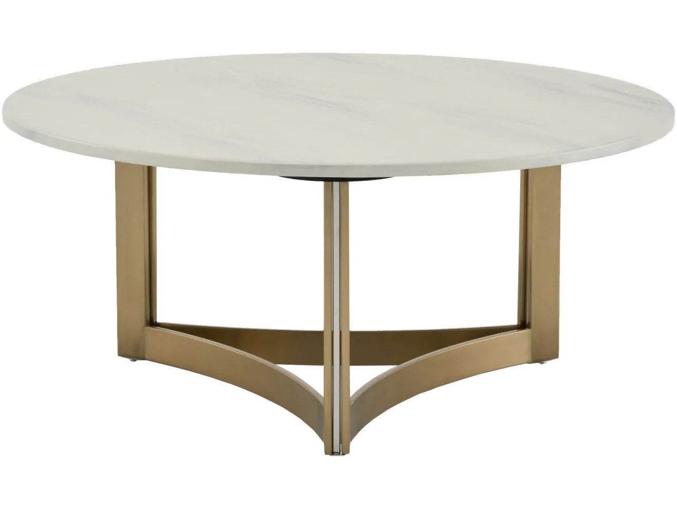 Стол журнальный STOOL GROUP Кассия 90*90 Светлая керамика, сталь шампань арт. 6542009801