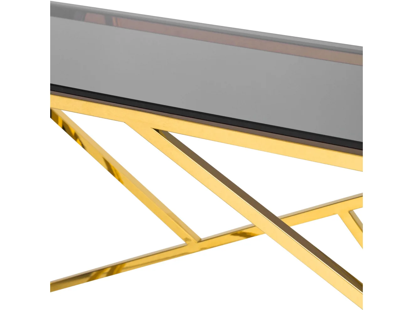 Консоль Stool Group АРТ ДЕКО 115х30 Стекло smoke/Сталь золото арт. 3299989503