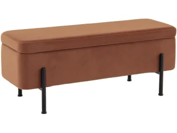 Банкетка STOOL GROUP Болейн с ящиком Велюр терракотовый, черные ножки