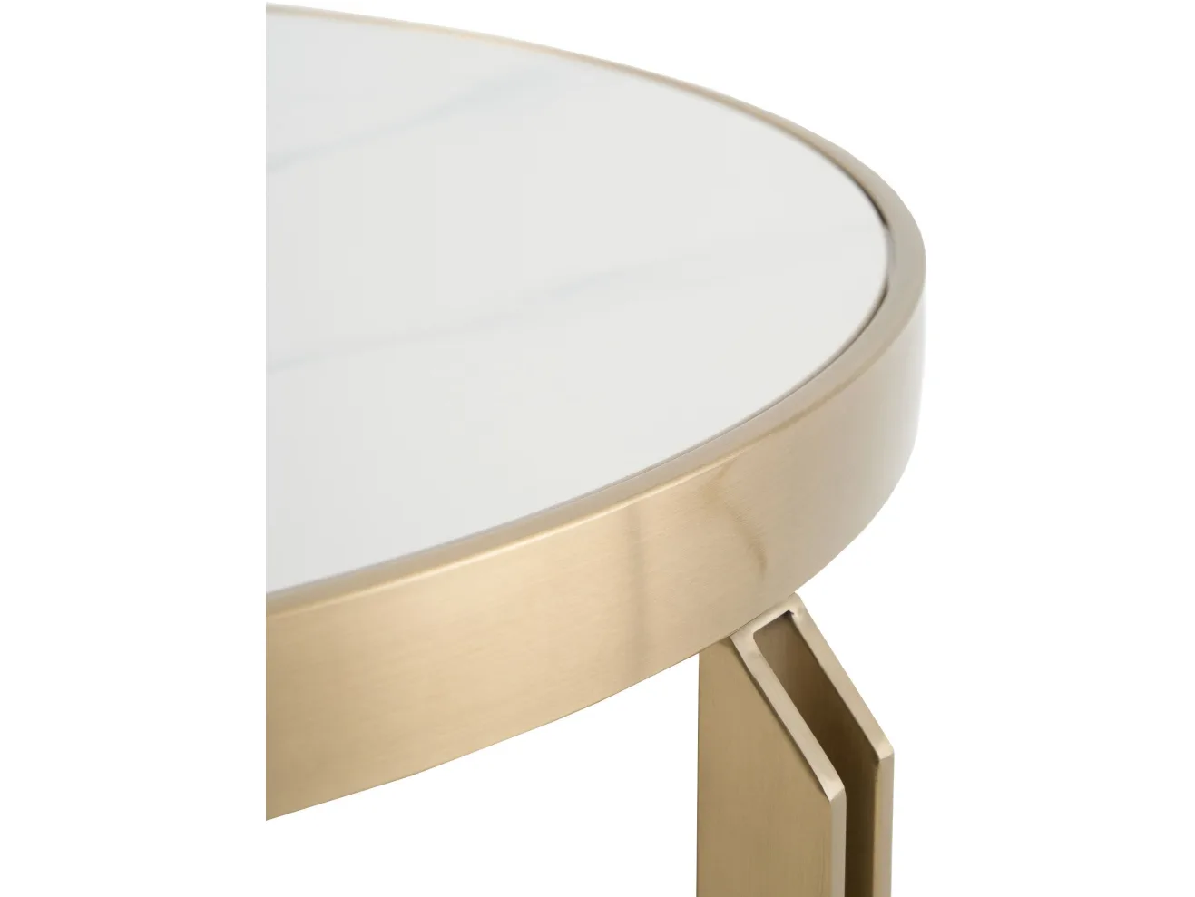 Стол журнальный STOOL GROUP Калисто 90*90 Светлая и темная керамика, сталь шампань арт. 9649550601