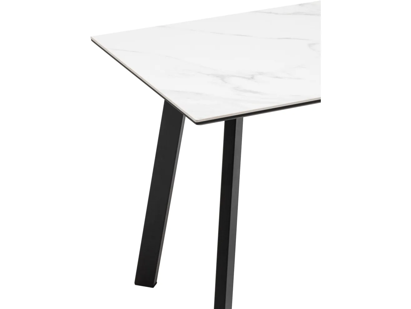 Стол обеденный STOOL GROUP Райли нераскладной 100/70/75 столешница МДФ/керамика Snow white, подстолье черный арт. 1183864602