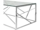 Журнальный стол Stool Group АРТ ДЕКО 120х60 Прозрачное стекло/Сталь серебро арт. 1402446402
