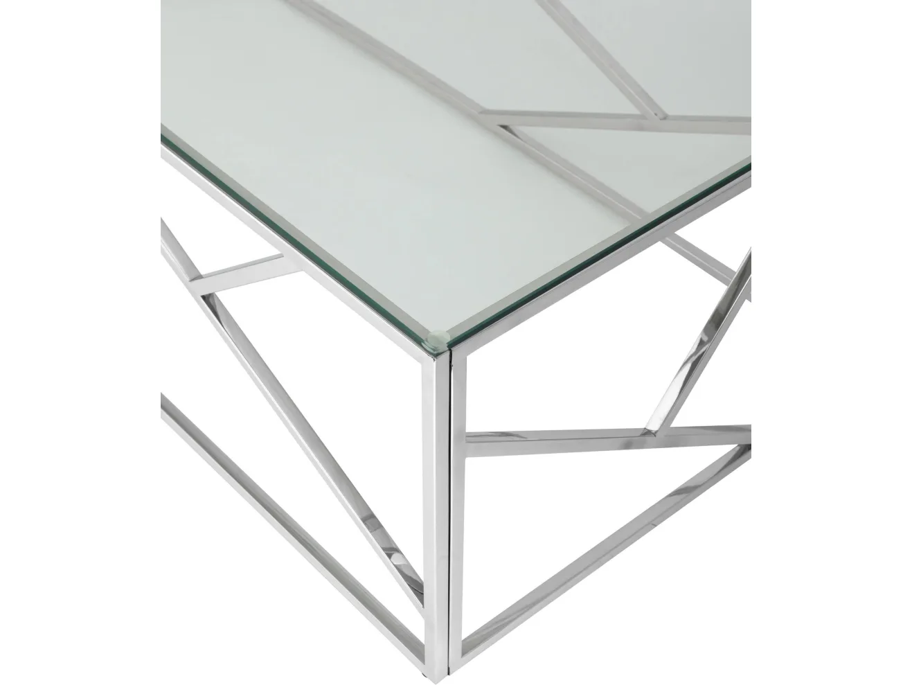 Журнальный стол Stool Group АРТ ДЕКО 120х60 Прозрачное стекло/Сталь серебро арт. 1402446402