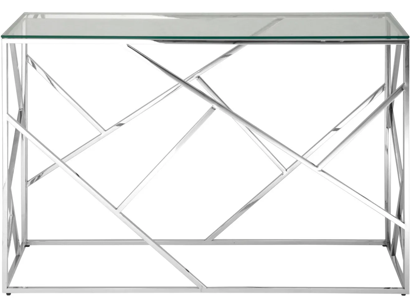 Консоль Stool Group АРТ ДЕКО 120х40 Прозрачное стекло/Сталь серебро арт. 3614073502