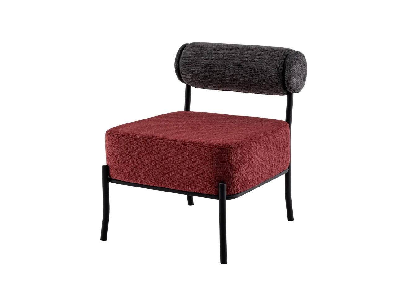 Кресло STOOL GROUP Ponpoun Темно-серый, бордо арт. 2206062203