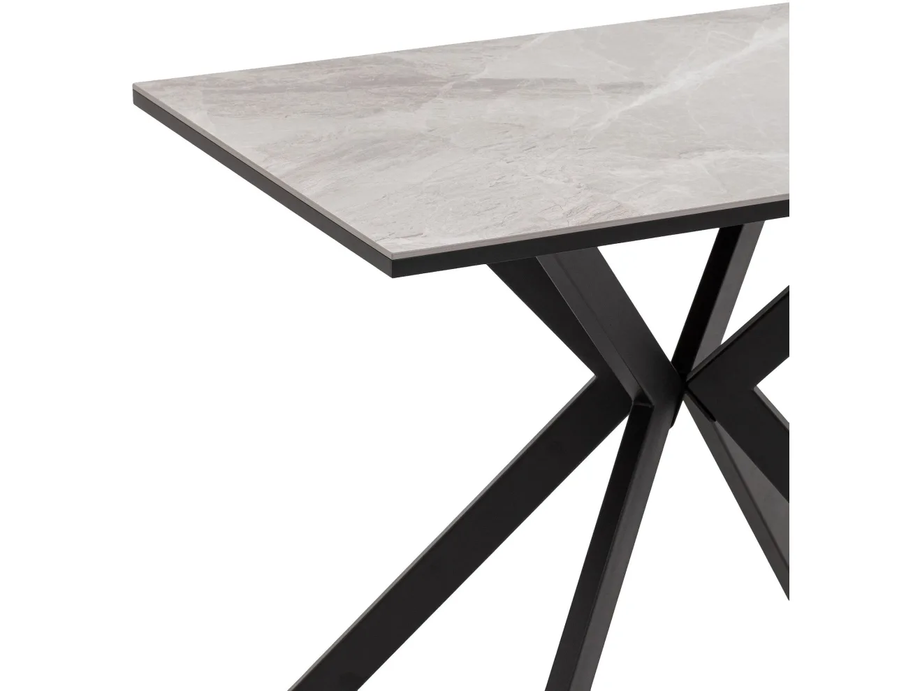 Стол обеденный STOOL GROUP Мармер мини нераскладной 90х60х75 столешница МДФ/керамика It.mid.gray, подстолье металл черный арт. 3771762906