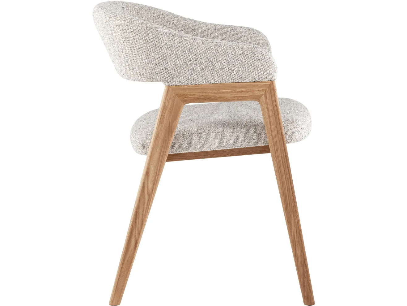 Стул STOOL GROUP Эйко массив дуба Рогожка молочно-бежевый/Бесцветный матовый арт. 3438894602