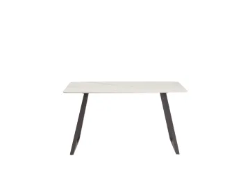 Стол обеденный STOOL GROUP Vermont 140*80 Керамика белая, ножки серые