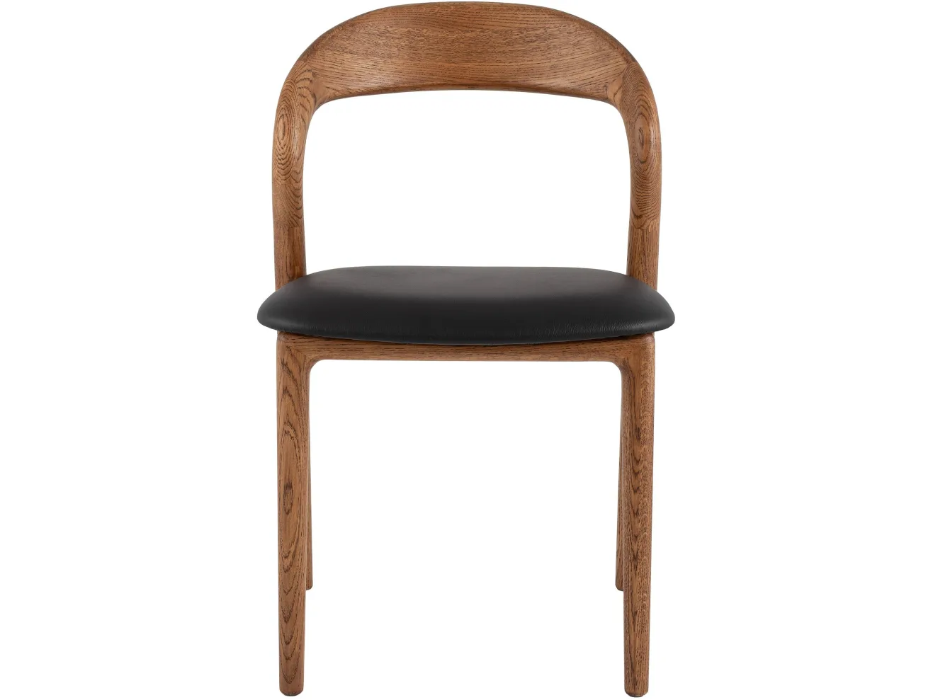 Стул STOOL GROUP Юки массив дуба Натуральная кожа черный/Коньяк арт. 4915531302