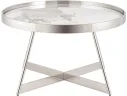 Журнальный столик STOOL GROUP Гера 80*80 Белая керамика, сталь серебро арт. 5772526401