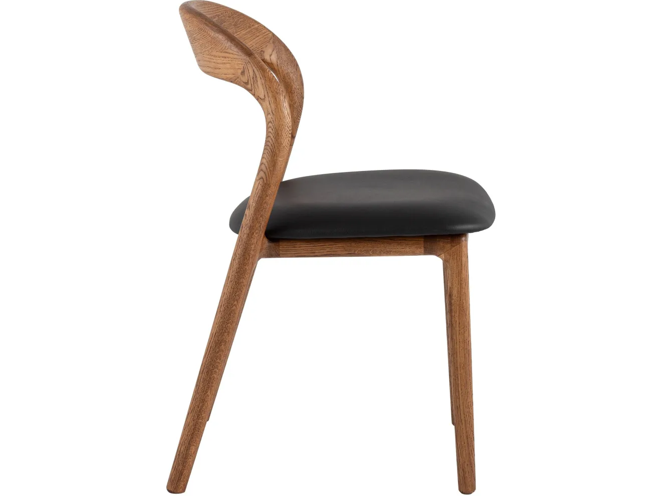 Стул STOOL GROUP Юки массив дуба Натуральная кожа черный/Коньяк арт. 4915531302