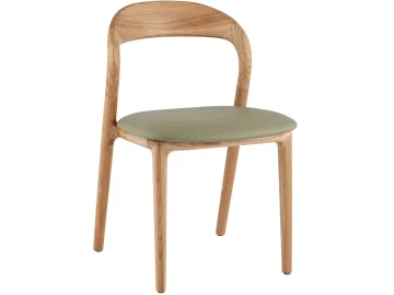 Стул STOOL GROUP Юки массив дуба Натуральная кожа фисташковый/Бесцветный матовый