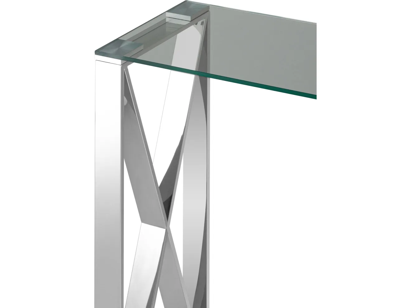 Консоль Stool Group КРОСС 115х30 Прозрачное стекло/Сталь серебро арт. 6789824101