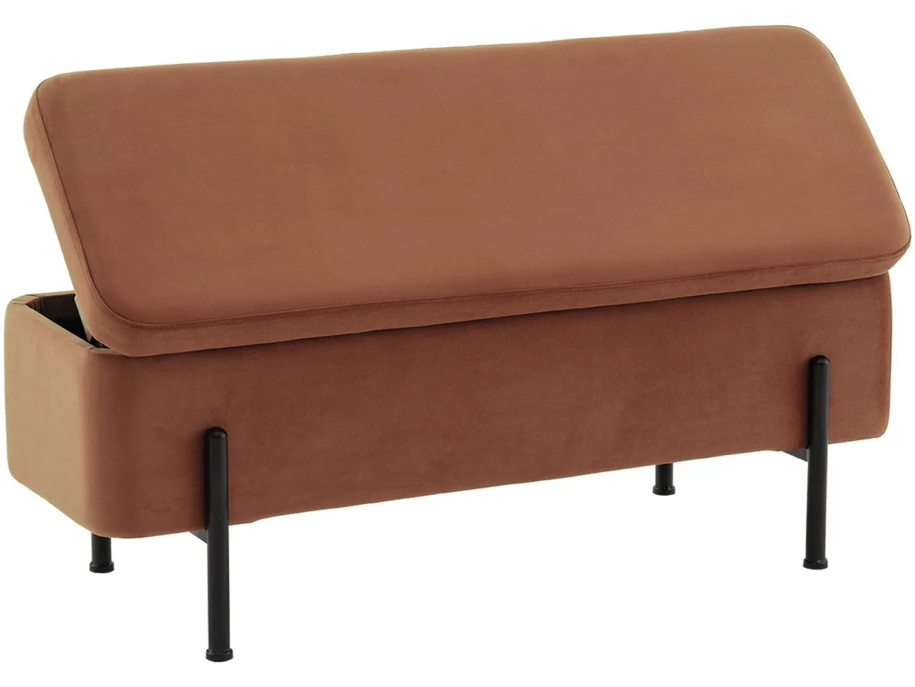 Банкетка STOOL GROUP Болейн с ящиком Велюр терракотовый, черные ножки арт. 2080726709