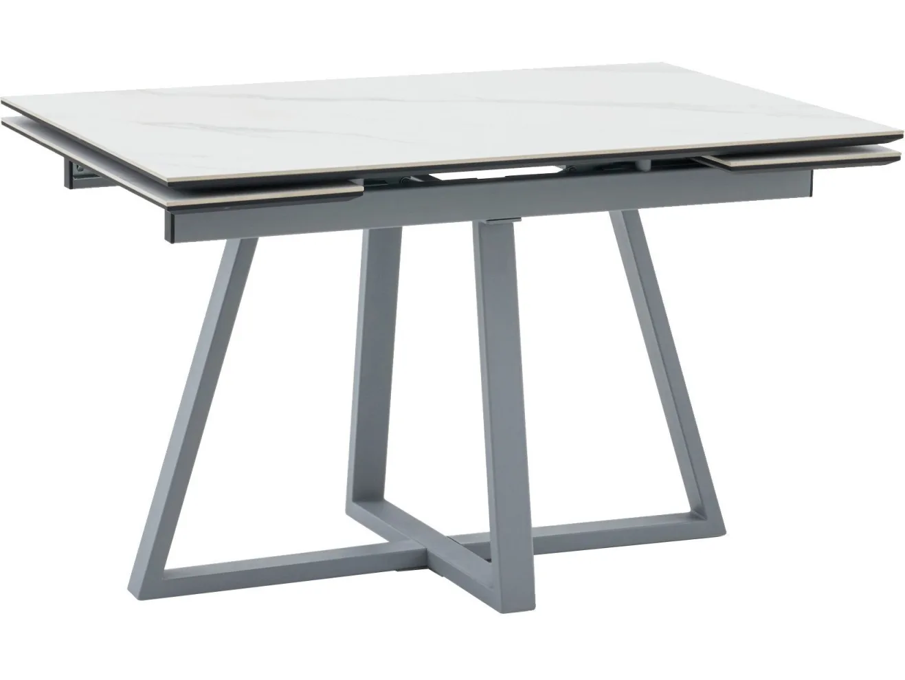 Стол обеденный STOOL GROUP Керас 120-180*80 Snow white, подстолье серое арт. 3371808301