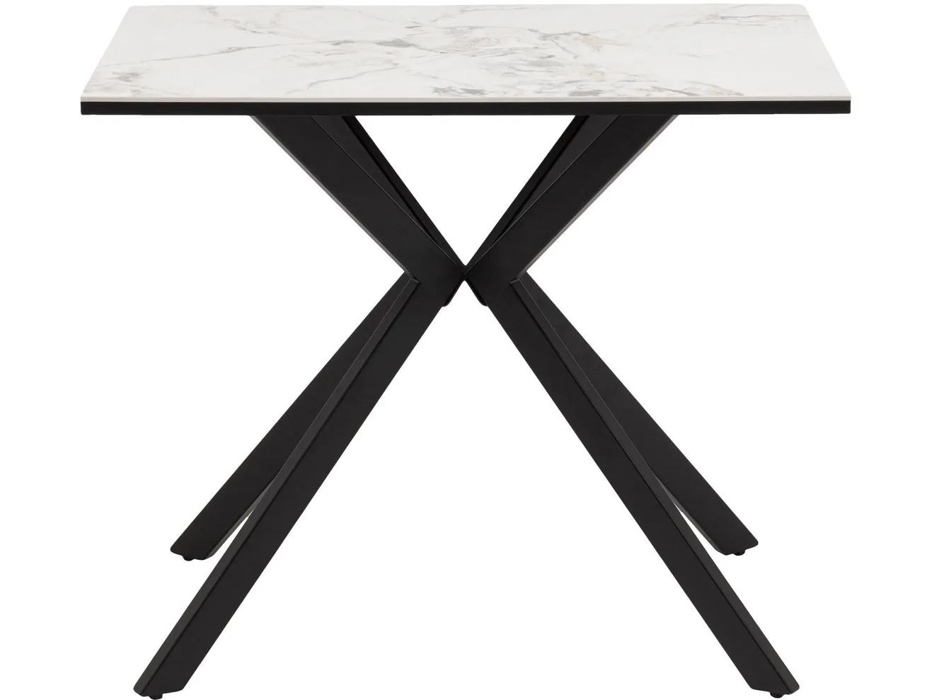 Стол обеденный STOOL GROUP Мармер мини нераскладной 90х60х75 столешница МДФ/керамика Gold jade, подстолье металл черный арт. 3771762904