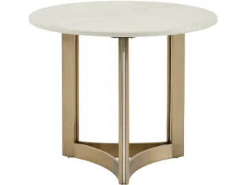 Стол журнальный STOOL GROUP Кассия 60*60 Светлая керамика, сталь шампань