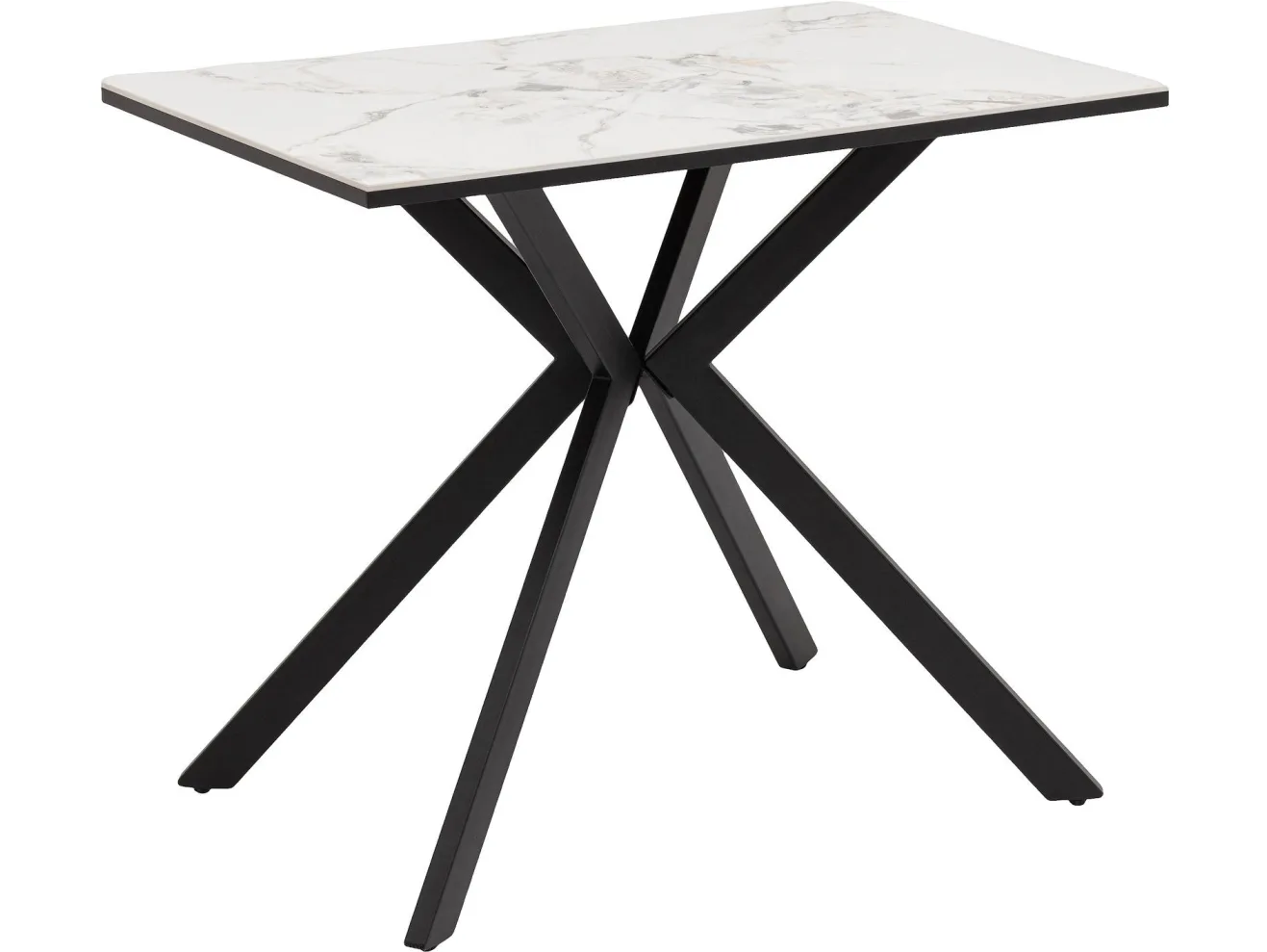 Стол обеденный STOOL GROUP Мармер мини нераскладной 90х60х75 столешница МДФ/керамика Gold jade, подстолье металл черный арт. 3771762904